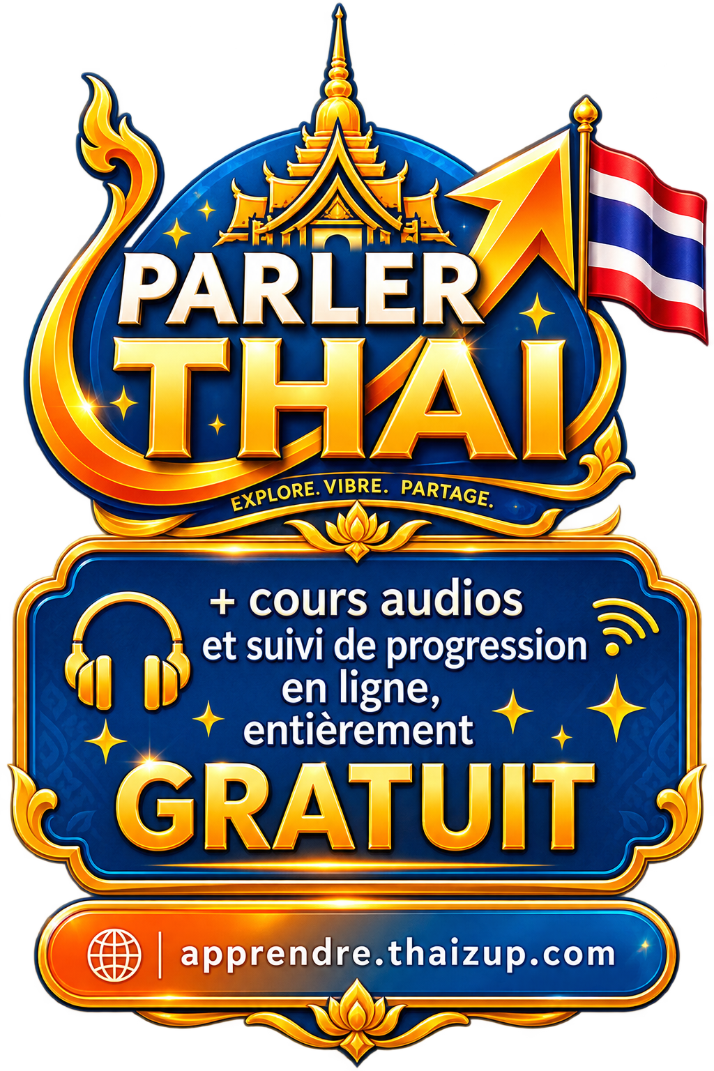 + cours audios et suivi de progression en ligne, entièrement gratuit